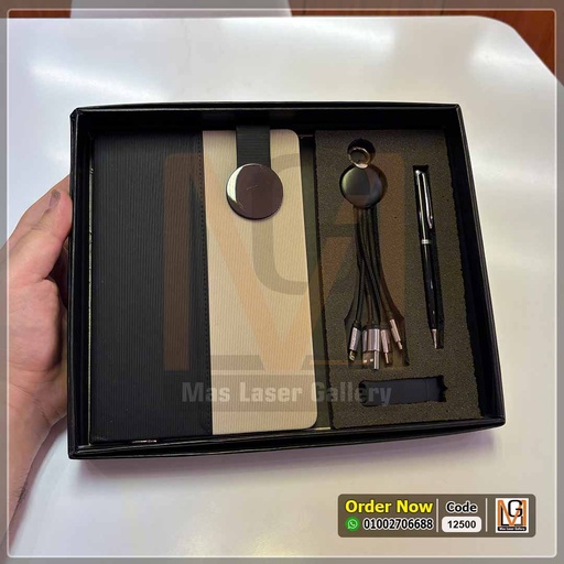طقم نوت بوك + قلم + فلاشه + كابلات موبايل | 12500